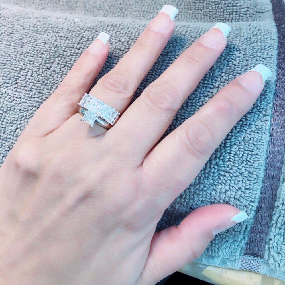 14k white gold engagement ring